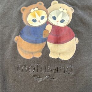 Mofusand Teddy Meow Bear Graphic Sweatshirt